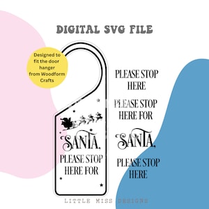 Papai Noel, pare aqui SVG, Papai Noel SVG, arquivo SVG de Natal, arquivos de corte Cricut, cabide de porta