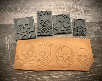Skull stamp set for leather, soap making or pottery