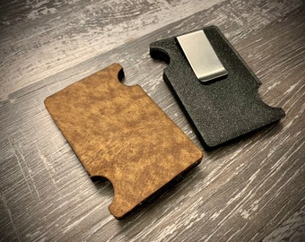 Minimalist wallet leather with a money clip