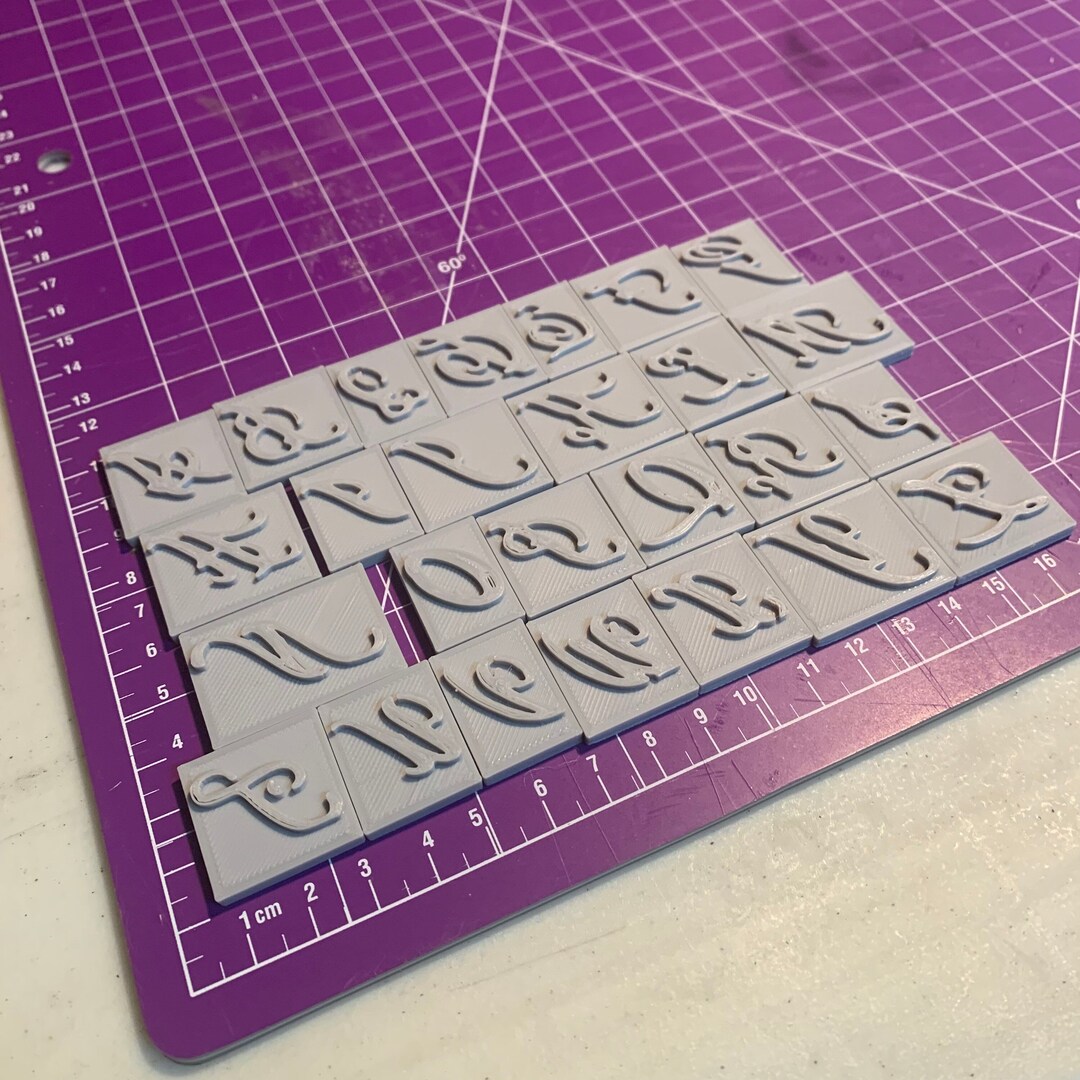 Monogram 3D Printed Leather Stamp Set, Full Alphabet for Stamping