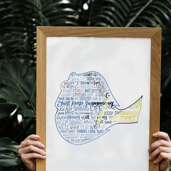 finding nemo jr. silhouette print | blue and yellow | digital download