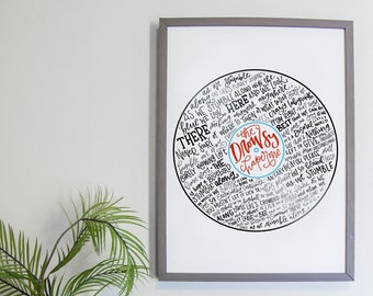the drowsy chaperone silhouette print | blue, black, and red | digital download
