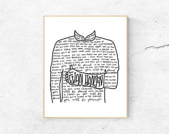 Dear Evan Hansen Digital Download Coloring Page Musical