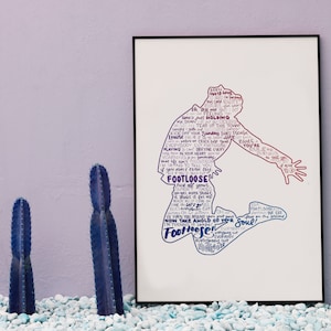 footloose musical silhouette print | red and blue | digital download