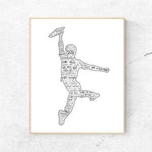 Newsies Musical Silhouette Print | Hand-Lettered | Black and White | Digital Download