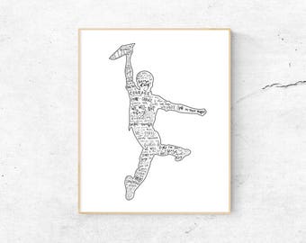 Newsies Musical Silhouette Print | Hand-Lettered | Black and White | Digital Download