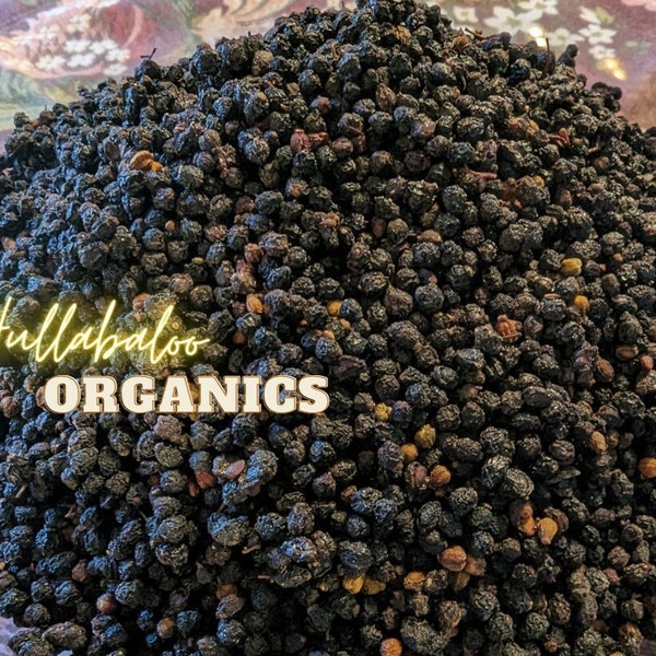 Whole Wild Crafted Elderberries, 1 LB Dried, very fresh, imported from Belgium - Free Priority Mail in the US!