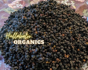 Wild Crafted Elderberries: Organic Dried Sambucus Nigra, 1 LB