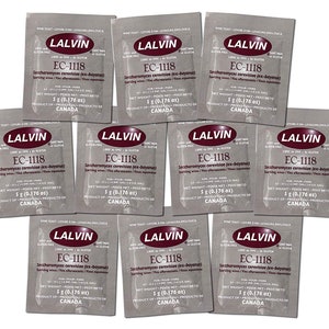 10 PACKS Lalvin EC-1118 All Purpose Wine Yeast - For Soda, Champagne, Etc.