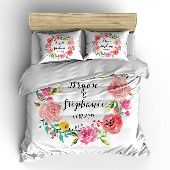 Personalised Duvet Cover Bedsheet Comforter Pillow Wedding Etsy