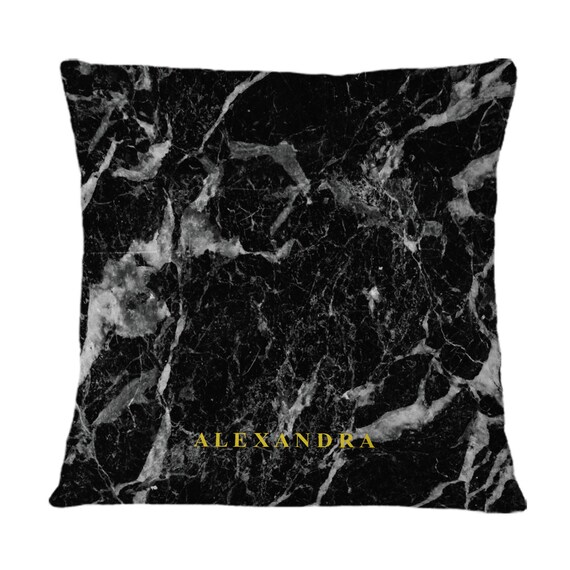 Cushion Pillow Throw Black Marble Black marble throw pillow | Etsy