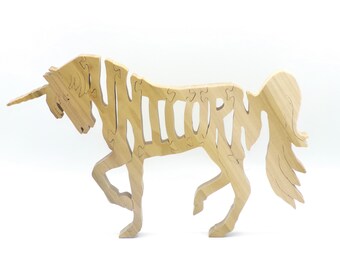 Wooden Unicorn Jigsaw Puzzle | Hand Cut Puzzle | Animal Puzzle | Unicorn Toys | Educational Puzzle | Kids Puzzle | Handmade Puzzle