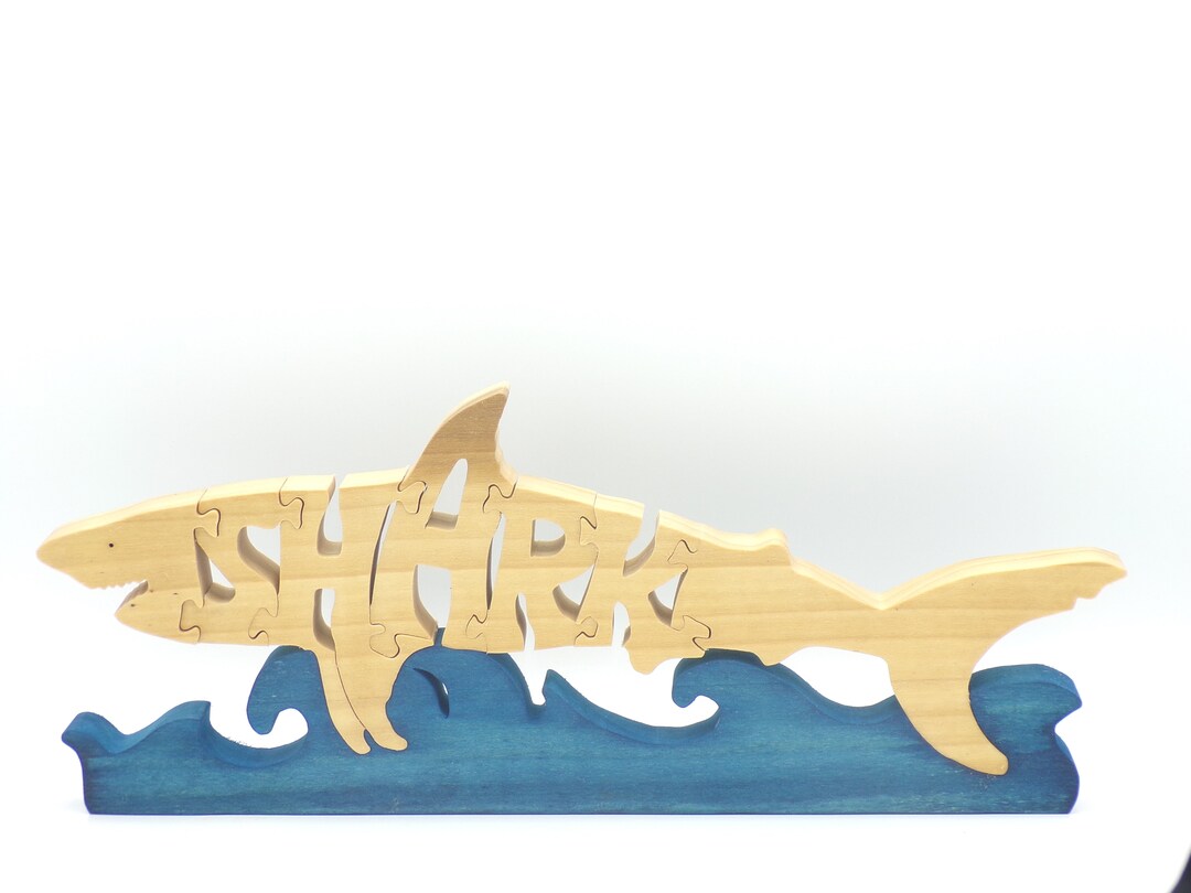 Wooden Shark Jigsaw Puzzle Hand Cut Puzzle Animal Puzzle Etsy