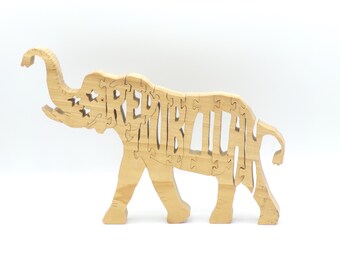 Handmade Wooden Republican Elephant Puzzle | Educational Toy