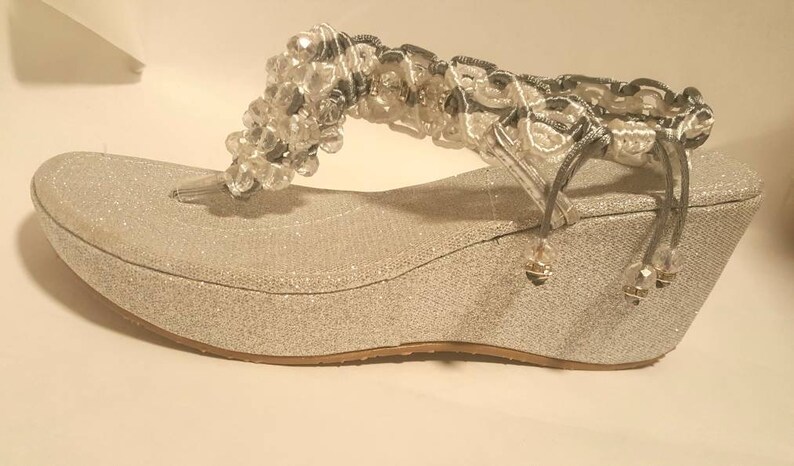 Women rhinestone handmade embroidery authentic Mexican soft platform sandal--huarache mexicano bordado a mano con piedreria de plataforma