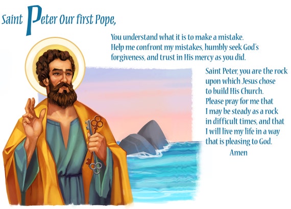 St. Peter Prayer Pillowcase Catholic St. Michael Prayer Pillowcase Catholic