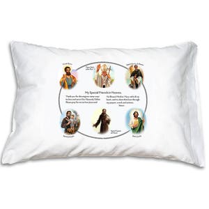Saint Friends (Male) Catholic Pillow Case, Special Gifts for Catholic Boys Birthday, Sacrament and Feast Days