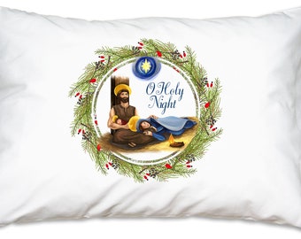Holy Family O Holy Night Prayer Pillowcase, Advent and Christmas Gifts under 20