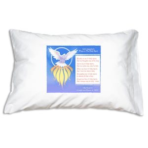Personalized Holy Spirit Prayer Pillowcase for Confirmation, Custom Catholic Pillow Cases Gifts under 25