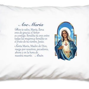 Oração de Ave Maria Espanhola com o Imaculado Coração de Maria, Fronhas Católicas Presentes abaixo de 20
