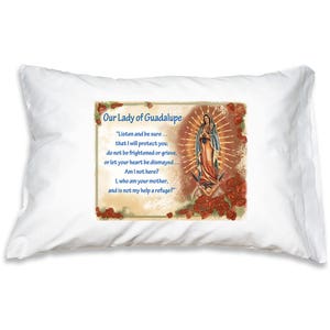 Taie d'oreiller prière Notre-Dame de Guadalupe, taies d'oreiller catholiques, décoration d'intérieur et cadeaux pour les moins de 20 ans
