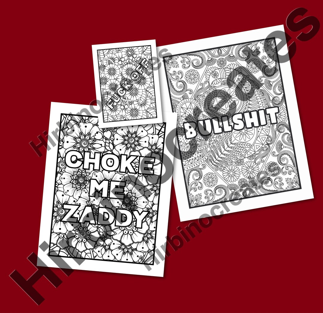 80 Adult Digital Coloring Page, Swear Word Coloring Book, Download and