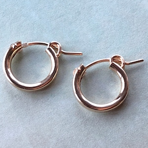 14/20 Yellow Gold Filled Huggie Earrings Gold Filled Jewelry Huggie Hoop Earrings Small Hoop Earrings Minimalist Jewelry Gold Filled Earring