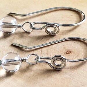 Handmade Sterling Silver Gemstone Earrings: Minimalist Dangle Jewelry