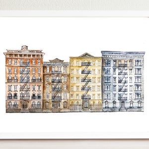 New York City Streetscape Illustrated Art Print | Soho | Travel Art Print | New York Travel Print | Street Drawing | NYC Travel Print