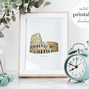 Colosseum Watercolor Print: Rome Travel Art, Nursery Decor (Digital Download)