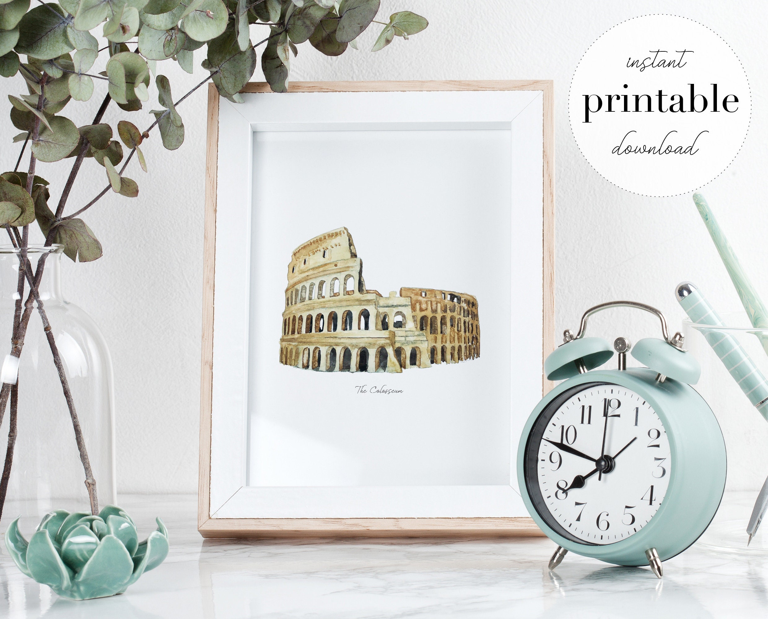 Colosseum Printable Illustration Wall Art Print Nursery | Etsy