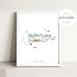 Karte von Portugal zum Ausdrucken | Illustrierte Karte | Kinderzimmer Kunst Reise Karte | Reise Karte Kunstdruck | Aquarell Karte von Portugal | Reise Wohnkultur