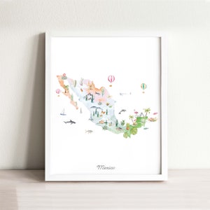 23.5x17 Rasca el mapa de México Color dorado para raspar Mapa de acuarela  Regalo para viajero Tamaño grande 23.5x17 Hecho en EE. UU. -  España