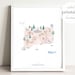 Connecticut Printable State Map Illustrated Wall Art Print - Etsy