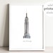 Empire State Building Printable, Illustration, Wall Art Print, Nursery ...