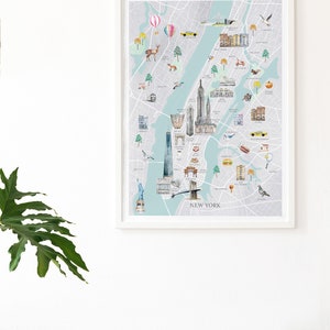 New York City Map Printable City Map Wall Art Print Kids | Etsy