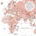 Pink Educational World Map Printable Nursery Decor World Map - Etsy