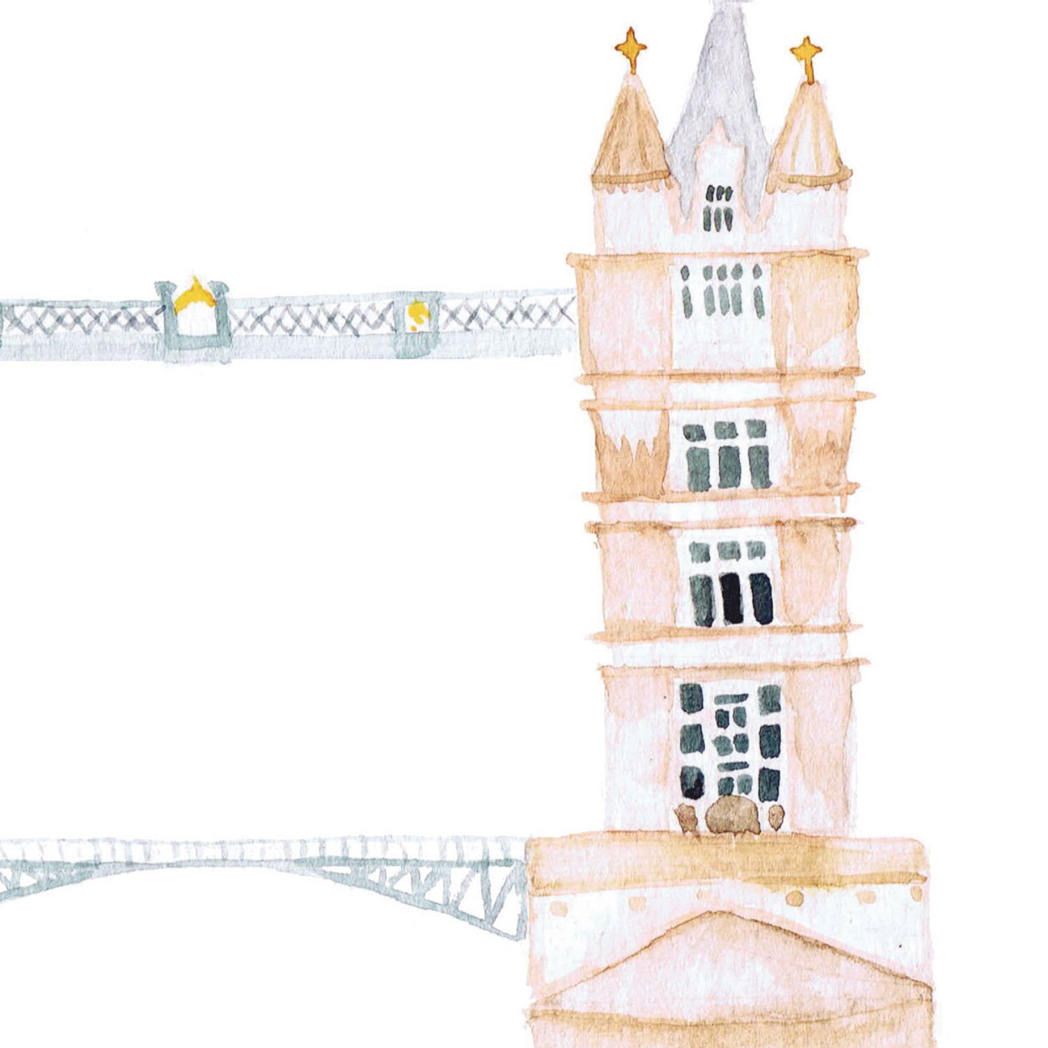 Tower Bridge Printable Illustration Wall Art Print Nursery | Etsy