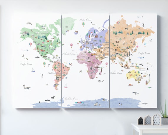 Deluxe Edition Map With Layer Visual Travel Journal Map For Educatioin wall  decoration - AliExpress