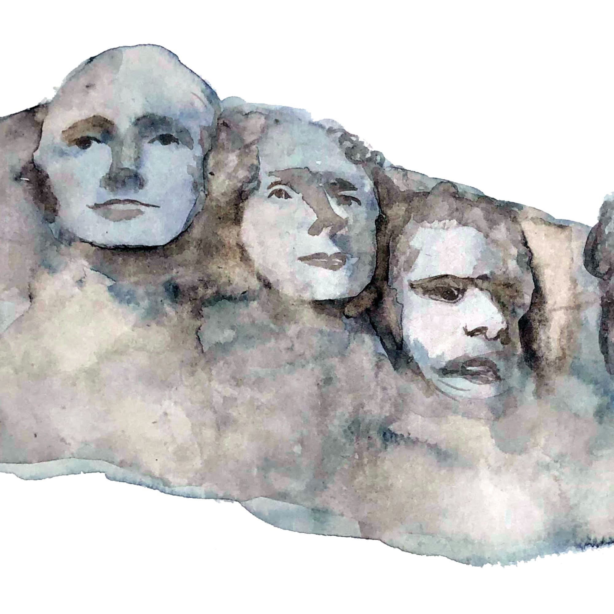 Mount Rushmore Printable illustration art print nursery | Etsy