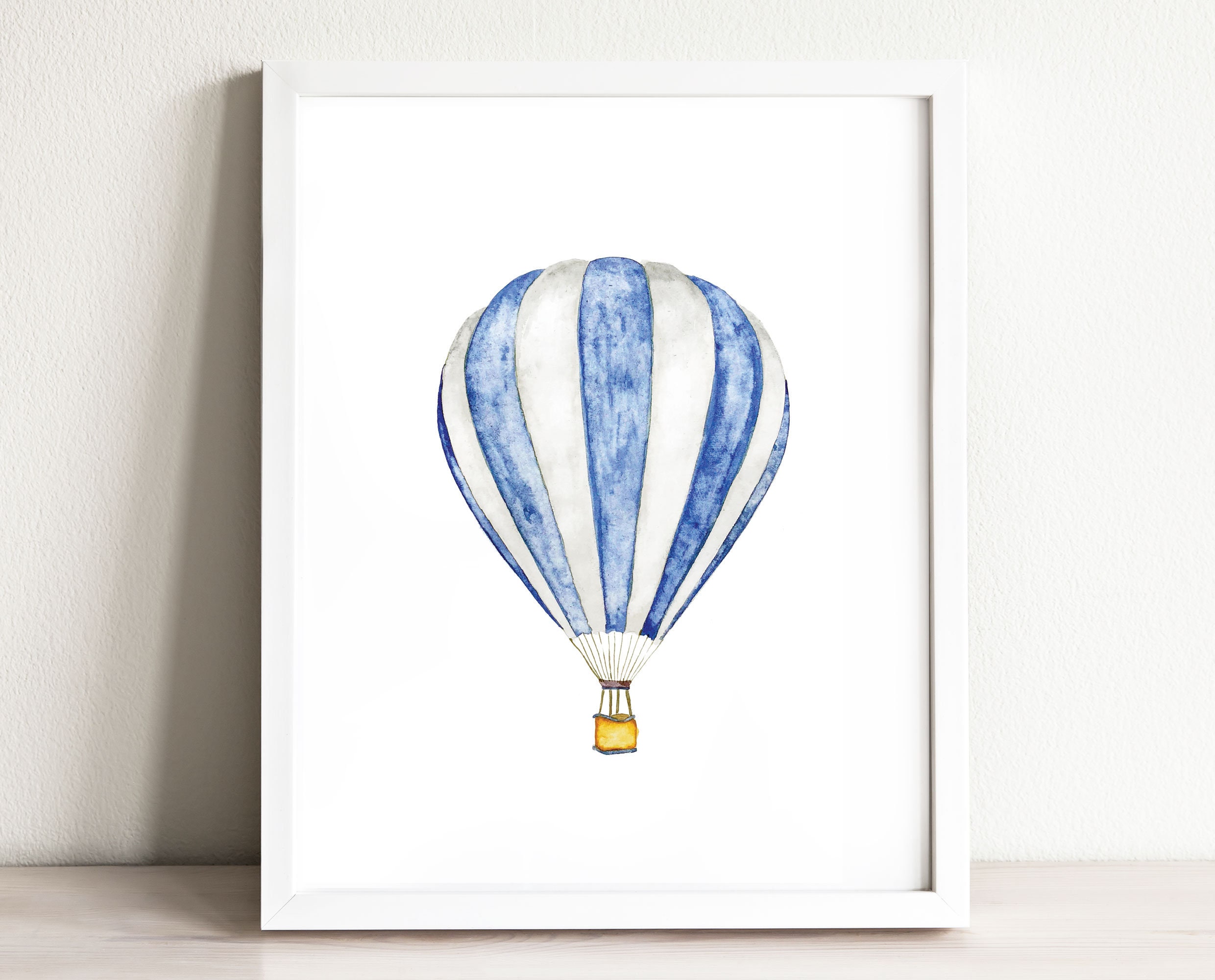 Blue Hot Air Balloon Art Print Illustration Wall Art Print - Etsy UK
