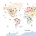 Colorful Animal World Map Printable Nusery Art Print Kids Room Travel ...