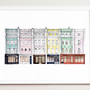 London Streetscape Illustrated Art Print | Museum Street | Travel Art Print | England Travel Poster | Street Drawing | London Travel Print