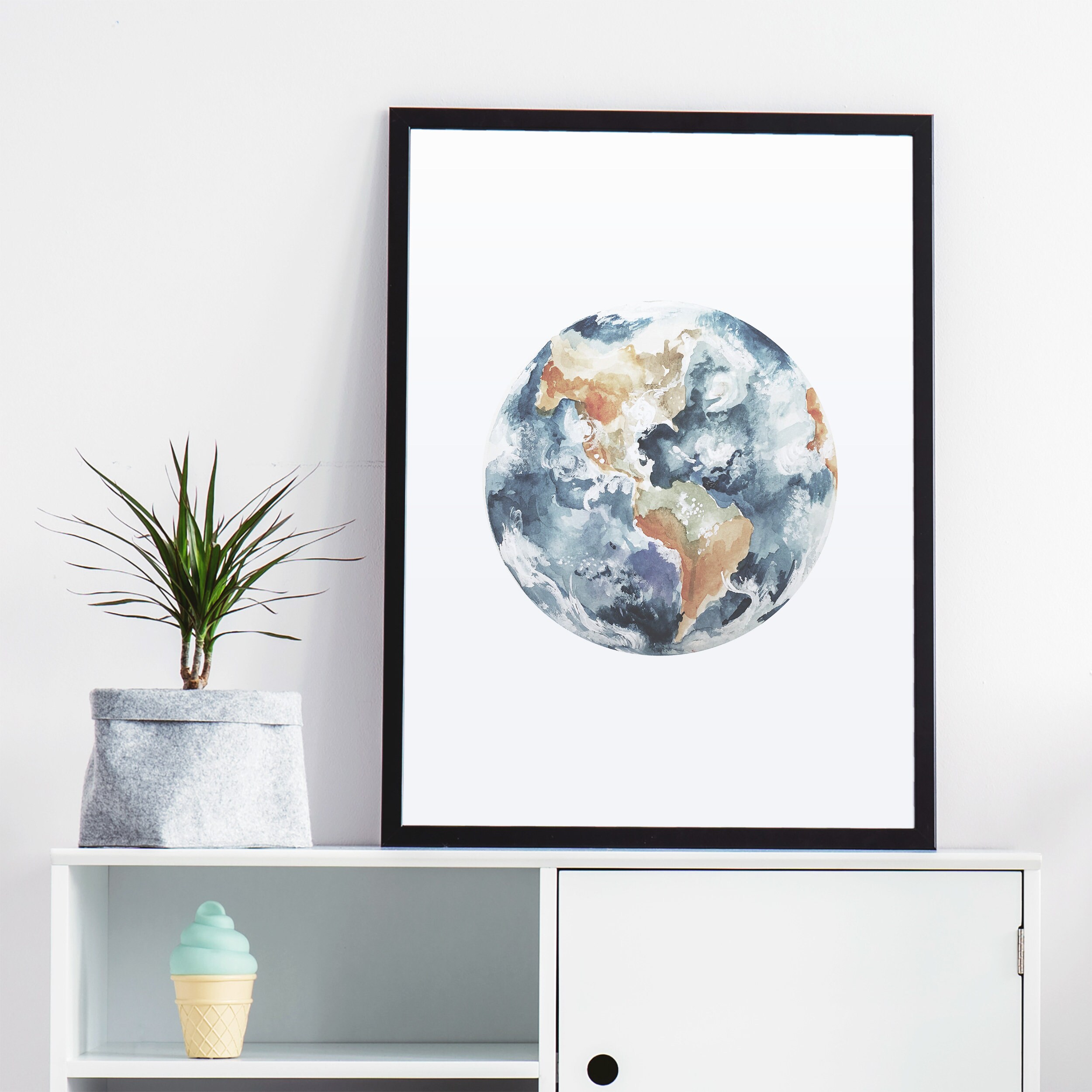 Earth Art Print Nursery Decor Nursery Art Wall Art Wall | Etsy