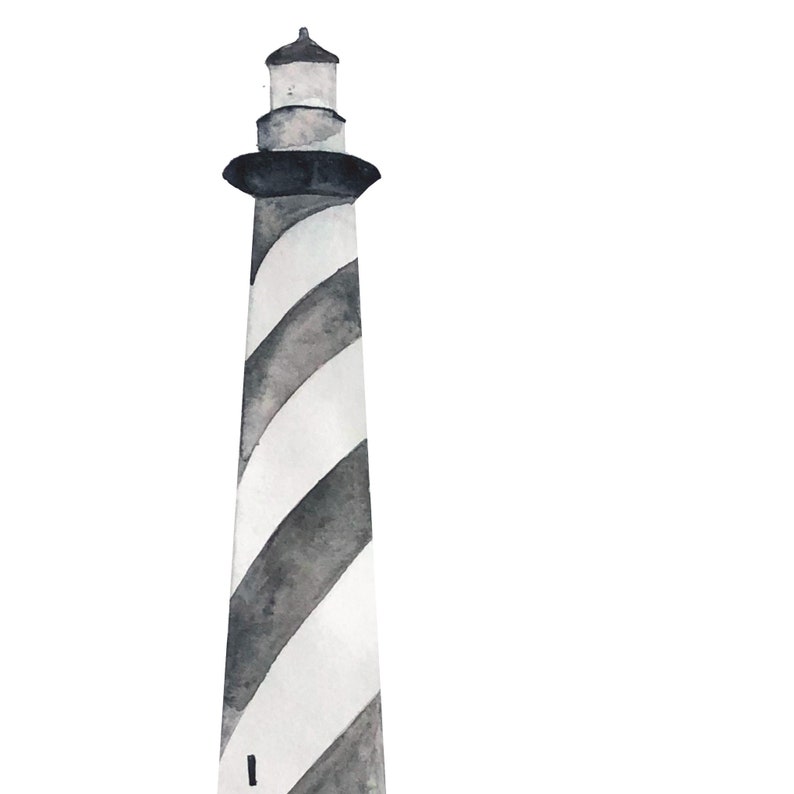 Cape Hatteras Lighthouse Printable Illustration Wall Art Etsy