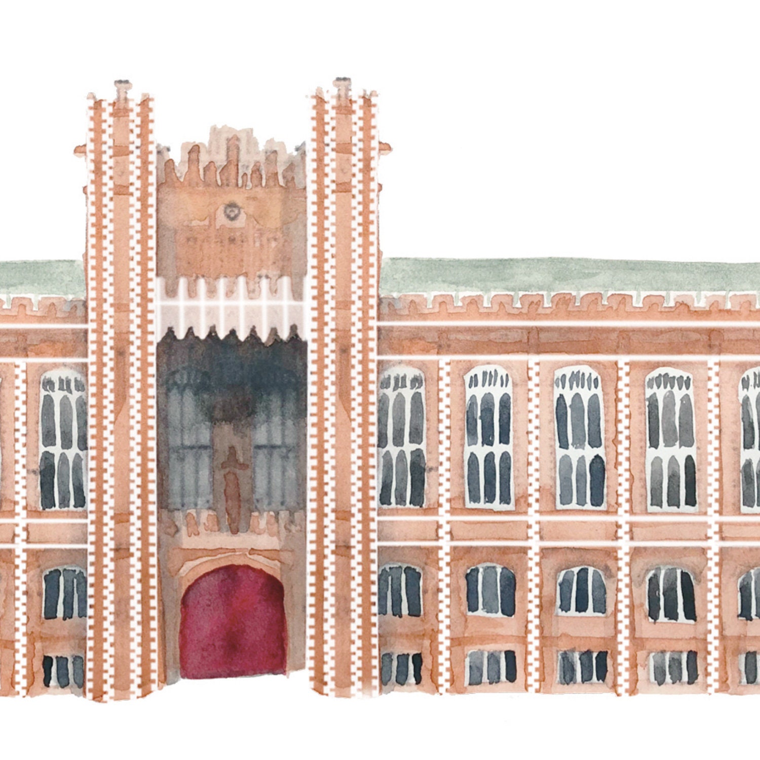 University of Oklahoma Library Printable Art Print Landmark Etsy