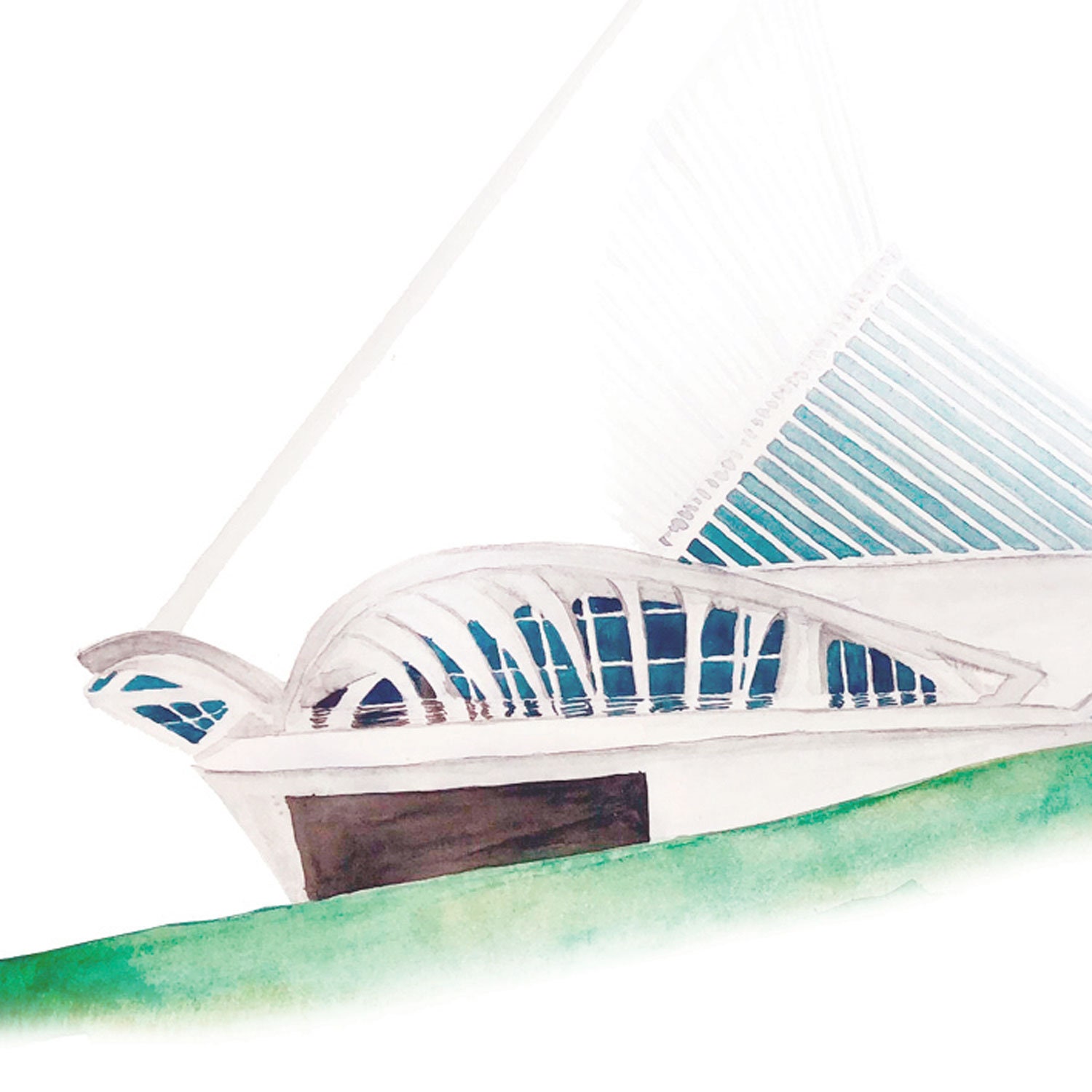 Milwaukee Art Museum Printable Illustration Wall Art Print | Etsy
