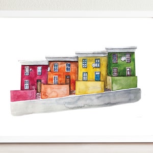 Cape Town Bo-Kaap Illustrated Art Print | South Africa | Travel Art Print | Street Drawing | Travel Print | Home Decor | Colorful Houses