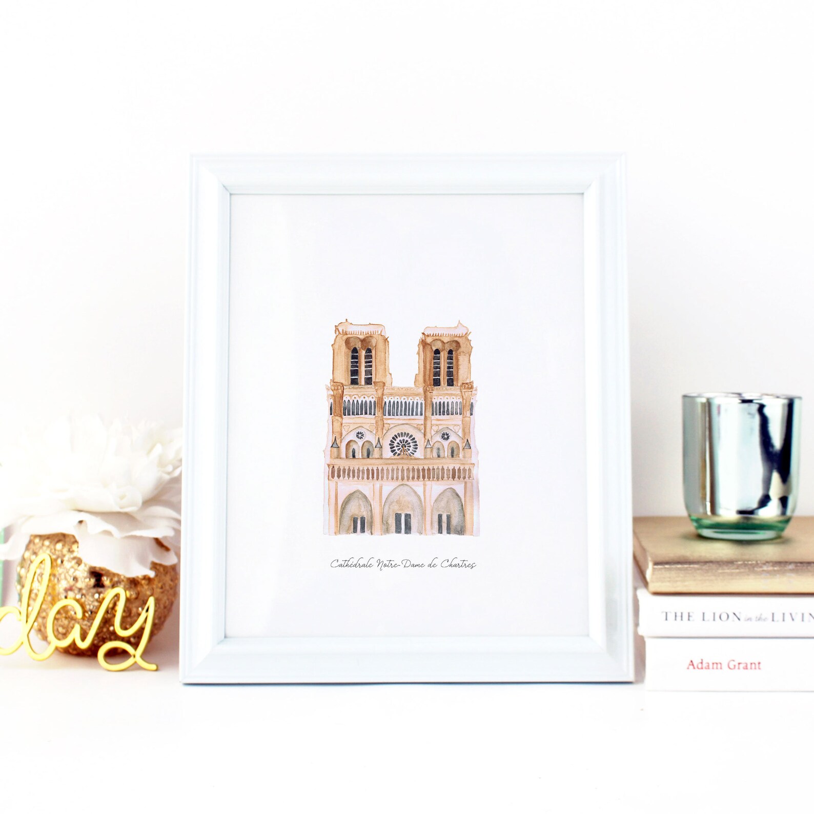 Notre Dame Cathedral Printable Illustration Wall Art Print - Etsy