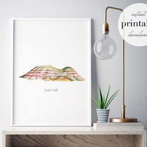 Painted Hills Oregon Printable, kunst print, kinderkamer decor, landmark, kids room, travel print, nationaal park, aquarel, home decor